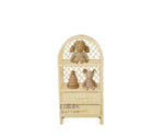 Boho Rattan Kids Bookshelf & Toy Storage | Montessori Doll Shelf – Eco-Friendly Nursery & Playroom Furniture